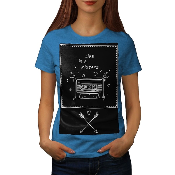 Life Is Mixtape Art Kunglig T-shirt för kvinnor S