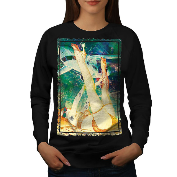 Hot Girl Pilot Ben Dam Blacksweatshirt | Wellcoda XXL