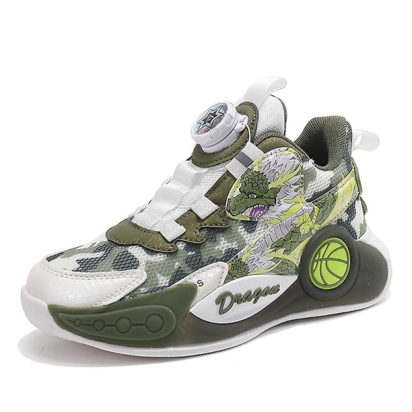 Basketskor för pojkar Mode Halkfria sneakers Sportskor som andas 3B2301 Gray 30