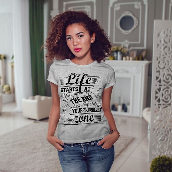 Life End Confort Slogan Dam Gråskjorta XL