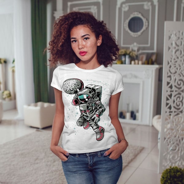 Astronaut Play Women Whitet-shirt XL
