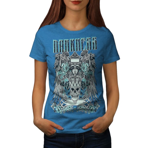 Darkness Gothic Skull Kunglig T-shirt för kvinnor L