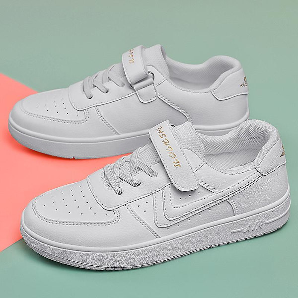 Pojkar Sneakers Andas Flickor Skateboard Skor Löparskor 3D9877 White 34