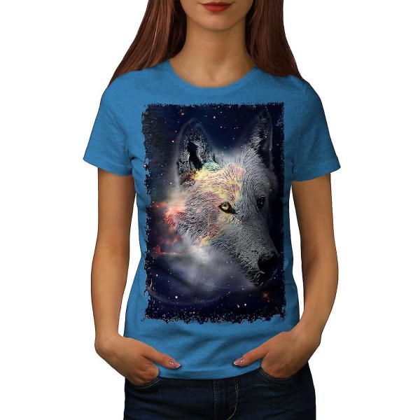 Wolf In Space Face Kunglig T-shirt för kvinnor L