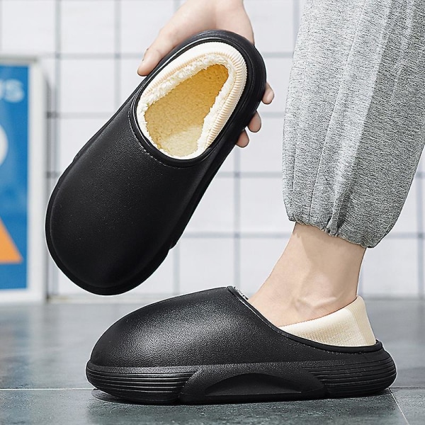 Män Kvinnor Bomulttofflor Modesandaler Utomhus Halkfria Inomhusskor Yj5750 Black 31-32