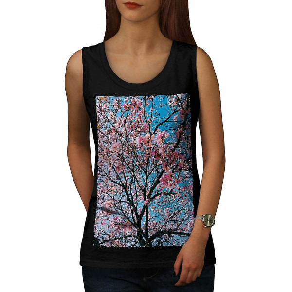 Tree Blossom Photo Women Blacktank Top M