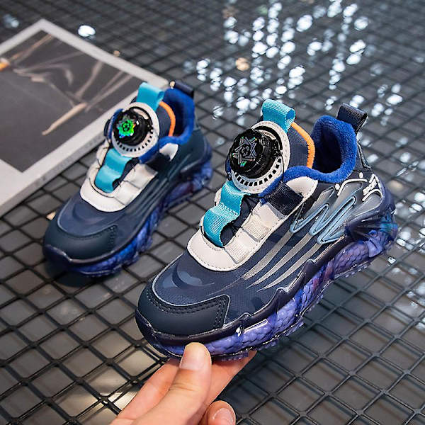 Barn Pojkar Flickor Sneakers Löparskor som andas Mode Sportskor 2Ks999 Blue 34