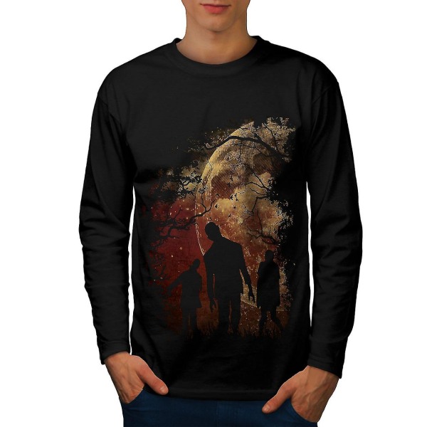 Zombie Night Men Blacklong Sleeve T-shirt L