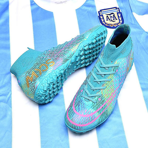 Fotbollsskor för män Halkfria fotbollsskor Klossar Gräs Fotbollssneakers Yj332 Green 44