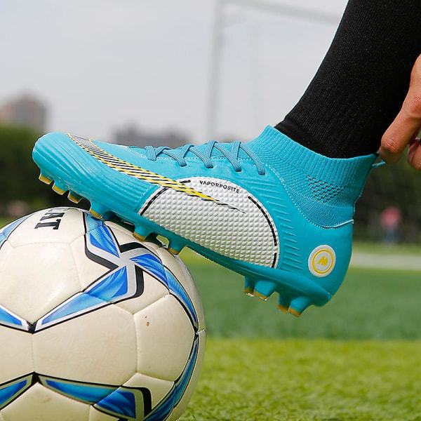 Fotbollsskor för män Halkfria fotbollsskor för herr, Gräs Fotbollssneakers Yj777 Blue 42