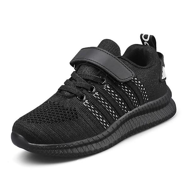 Barnsneakers Löparskor som andas Mode Pojkar Flickor Sportskor 3A6766 BlackWhite 31