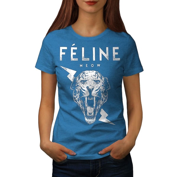 Tiger Face Cool Animal Women Royal Bluet-shirt M