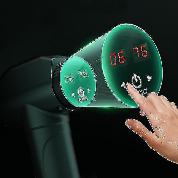 Muskelmassagepistol för idrottare Slagverk massageapparat Kroppsavslappning Smärtlindring Handhållen djupvävnadsmassagepistol LCD-skärm Green-touch screen