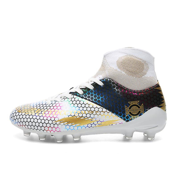 Fotbollsskor för män Spikes Fotbollsskor för ungdomar Stövlar Athletic Sneaker 3C7878 White 45