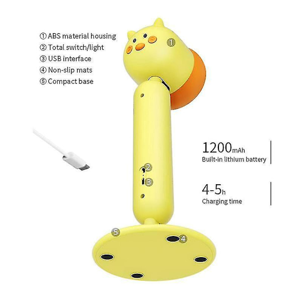 Bordslampa Mini Touch Desktop Nattlampa Led Arbetsljus Dimljus USB laddning (Gul8094a)
