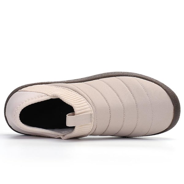 Herrtofflor Varma Vinterskor För Kvinnors Inomhushus Slip On Med Bomull Utomhus 2K6855 Beige 38