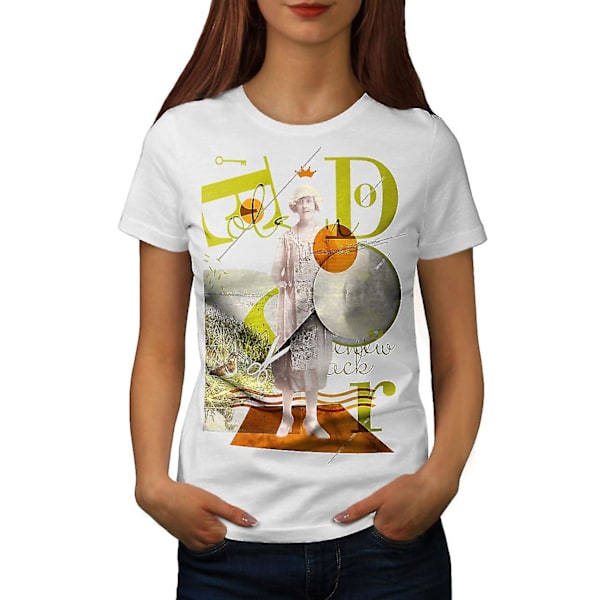 Art Queen Mosaic Whitet-shirt för kvinnor XL