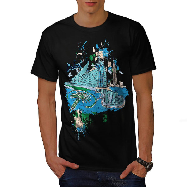 Dubai Män Svart T-shirt | Wellcoda XXL