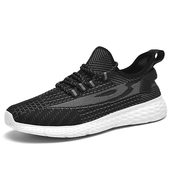 Herr Casual Bekväma Sneakers Andas löparskor 6937 BlackWhite 41