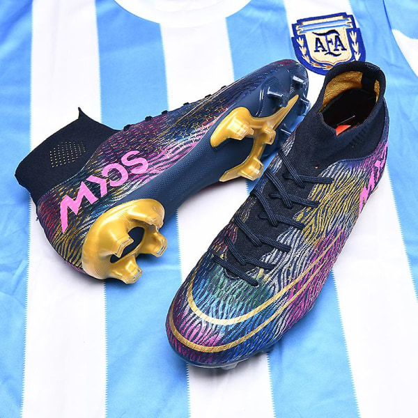 Fotbollsskor för män Halkfria fotbollsskor Klossar Gräs Fotbollssneakers Yj332A Black 42