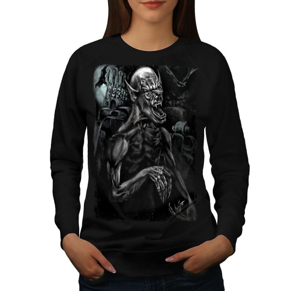 Monster Scary Bat Women Blacksweatshirt S