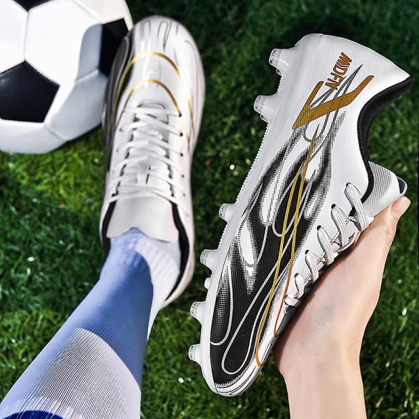 Fotbollsskor för män Halkfria fotbollsskor för herr Gräs Fotbollssneakers Yj227-1 White 40