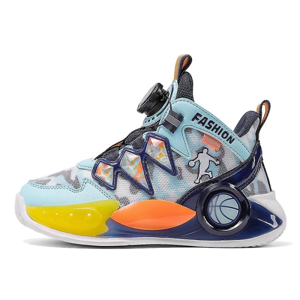 Barn Sneakers Pojkar Basketskor Halkfria Barn Sportskor 3B2325 BlueYellow 40
