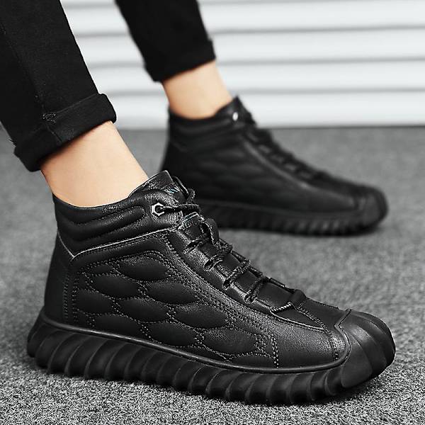 Herr vinter snösneakers Vattentåliga skor Anti-halk casual i bomull 2009 Black 43
