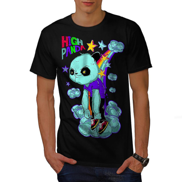 High Evil Panda China Men Blackt-shirt | Wellcoda M