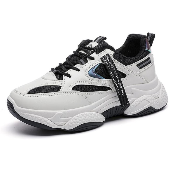 Damskor Mesh Skor Sneakers Förhöjd löparskor Fr116 BlackWhite 37