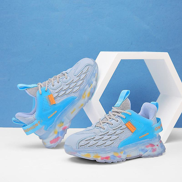 Barn Sneakers Pojkar Basketskor Halkfria Barn Sportskor 3Ba9016 Blue 39