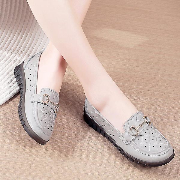 Kvinnors casual Andas Loafers Mode sjuksköterskeskor 2D6597-1 Gray 40