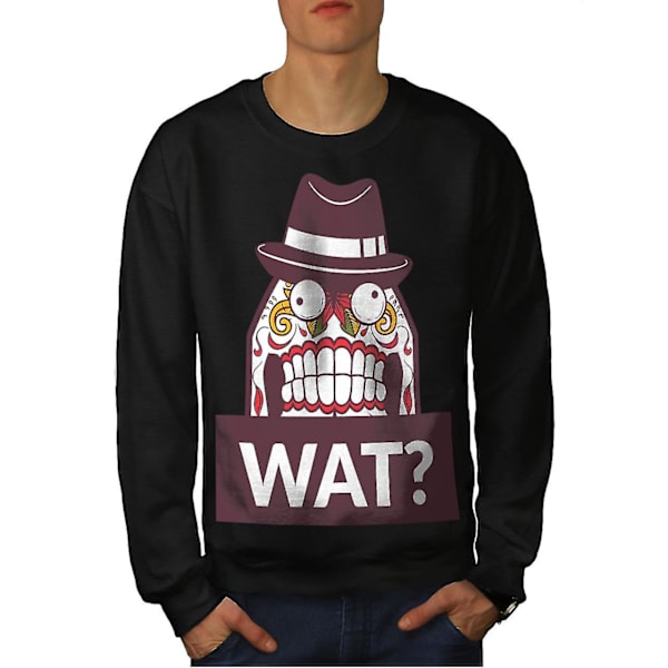 Skull What Funy Men Blacksweatshirt | Wellcoda XL