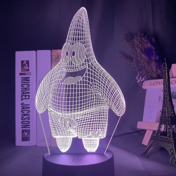 Patrick 3d Led Nattlampa Bordslampa för barn i sovrummet