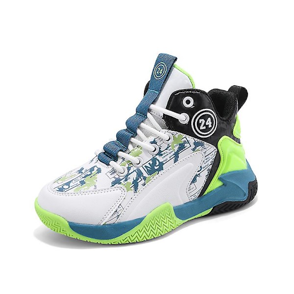 Basketskor för barn Mode Halkfria sneakers Andas sportskor L812 Green 34