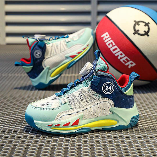 Barn Basketskor Mode Flickor Sneakers Andas Sportskor 3Al813 Blue 34