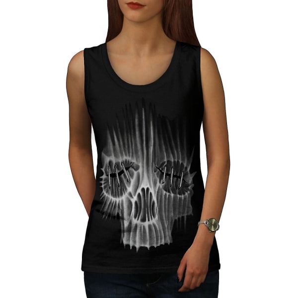 Stich Metal Rock Skull Dam Blacktank Top L