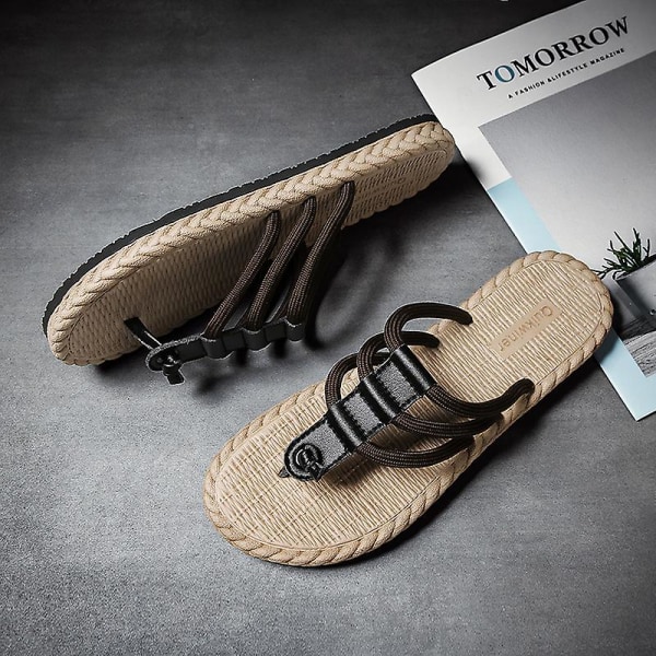 Herrsandaler Mode Casual Andas strandskor hgq223 Brown 43