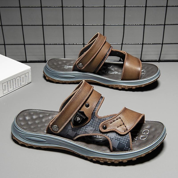 Mens Summer Outdoor Sandals Fisherman Sandals Lättvikts Sport Sandaler 3Crx9589 Khaki 38