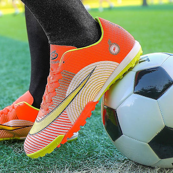 Fotbollsskor för herr, halkfria fotbollsskor, Gräs Fotbollssneakers Yj1212A Orange 41