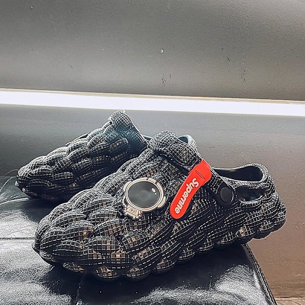 Strandtofflor för män Modesandaler Utomhus Halkfria inomhusskor 3B0032 Black 39-40
