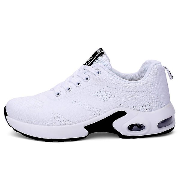 Air Cushion Sneakers för damer Shoes Damping Running Shoes 1727 White 38