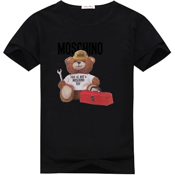 Fancesca Dam Moschino grafisk logotyp printed toppar med rund hals 3XL