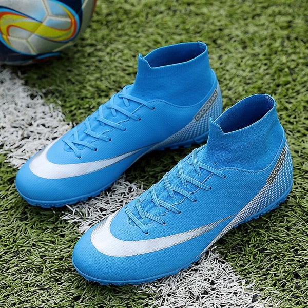 Fotbollsskor för män Aldult Fotbollsskor Grästräning Sport Skor Sneakers 3C2150 Blue 45