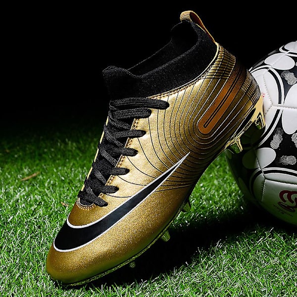 Fotbollsskor för herr Fotbollsskor med hög ankel för vuxna Grästräning Sport Skor Sneakers Yj32751G Gold 36