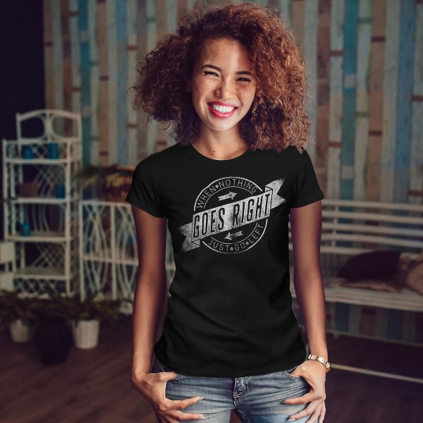 Goes Right Go Left T-shirt för kvinnor XL