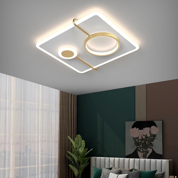 Nordic Ceiling Lamp Atmospheric Vardagslampa Sovrum Master Bedroom Square Led Minimalist Lamps