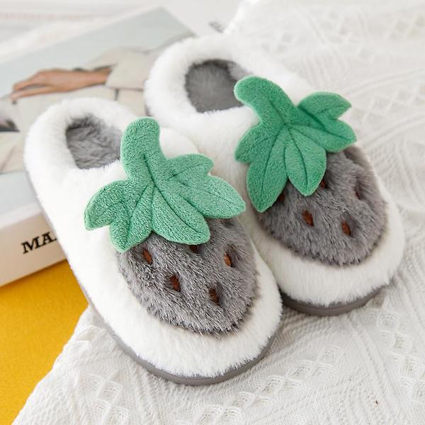 Barns bomullstofflor Pojkar Flickor Fleece tecknad bomullstofflor Gul Gray 26/27
