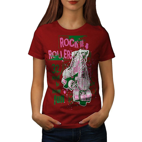 Rock And Rollers Rolig Röd-skjorta för kvinnor 3XL