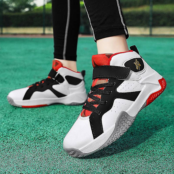 Barn basketskor Mode halkfria sneakers Andas sportskor 391 WhiteBlack 32